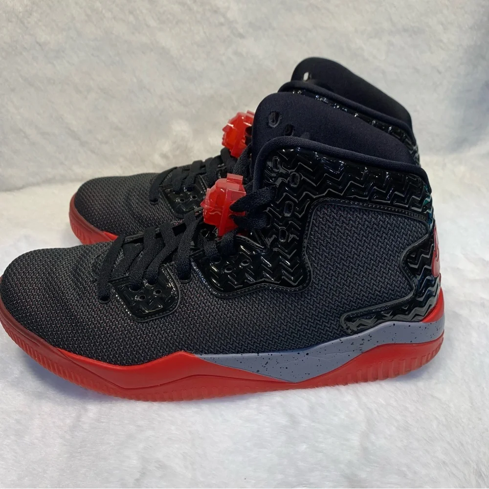 Nike Air Jordan Spike Forty Athletic Sneakers Black Fire Red Cement Grey Size 11
